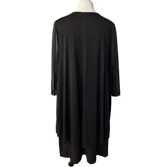 Connected Dress 20W Black Gold W Sheer Jacket Stretch Party Wedding Cruise NEW - Picture 5 of 14